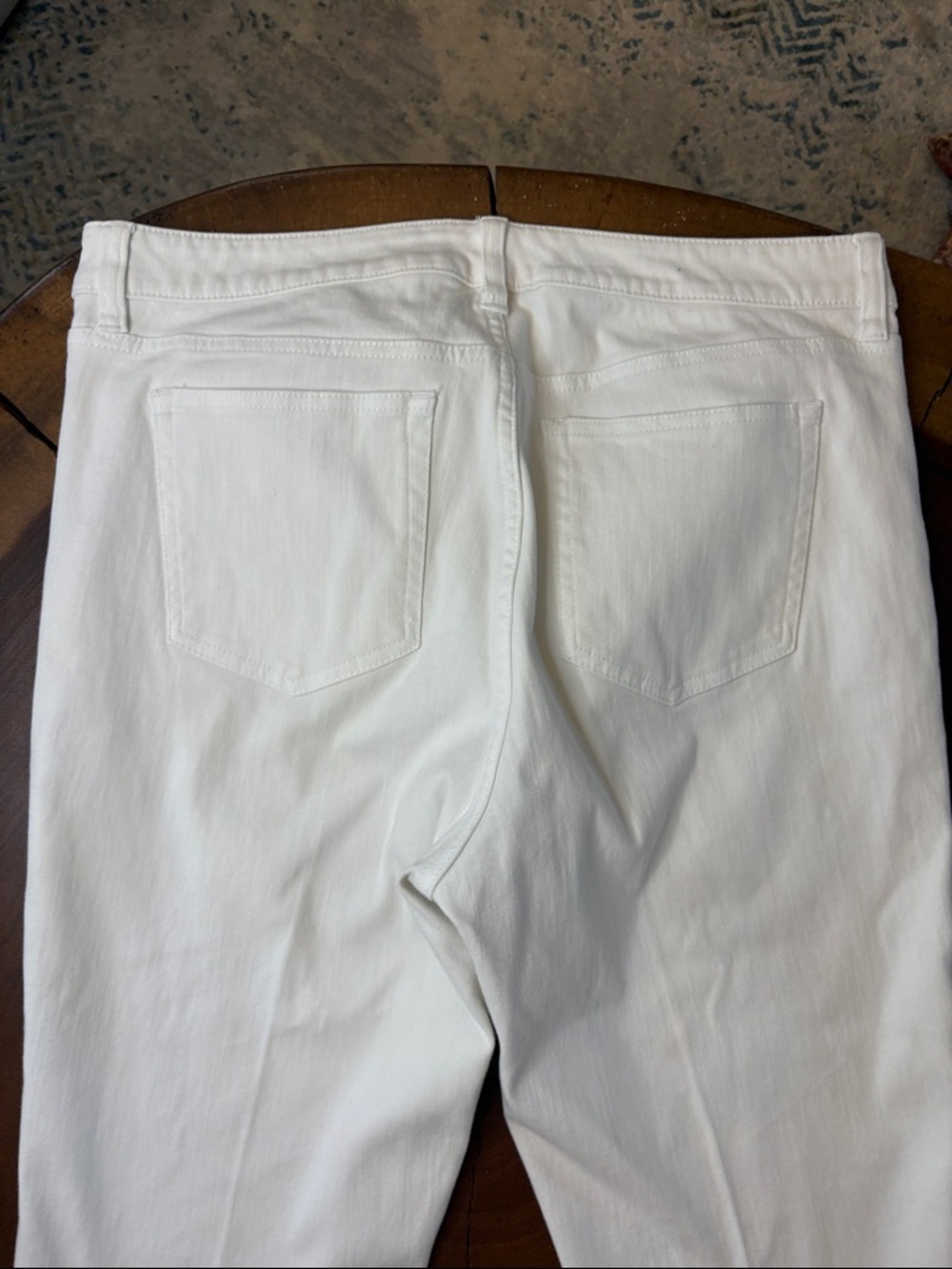 Ralph Lauren White Jeans High Rise Straight Crop Size 14 Plus 18” Waist - Picture 5 of 7